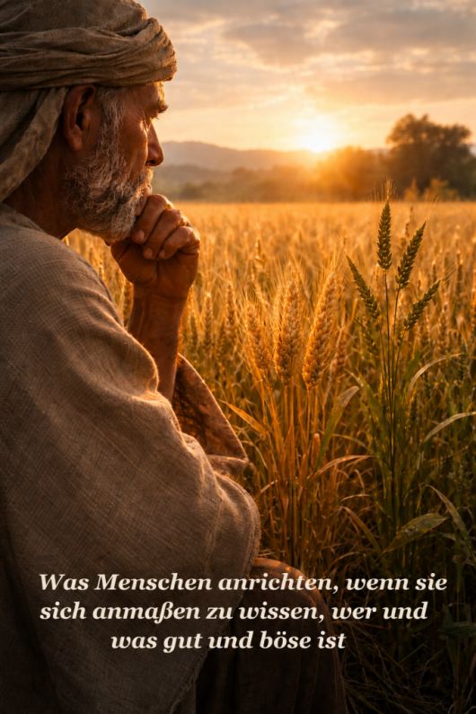 Nachdenklicher Mensch im Weizenfeld